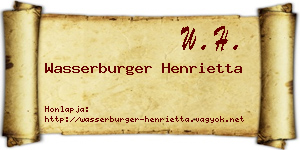 Wasserburger Henrietta névjegykártya
